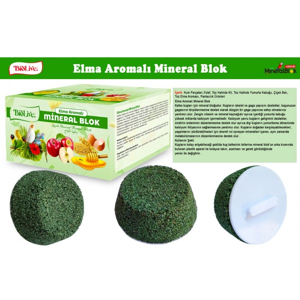 BİOLİVE ELMA AROMALI MİNERAL BLOK 18Lİ KUTU